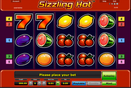 Sizzling Hot Spielautomat kostenlos spielen